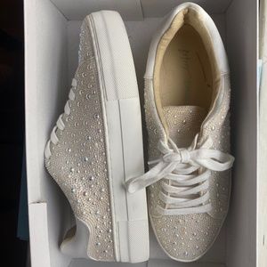 Betsey Johnson sparkly pearl sneakers size 8.5